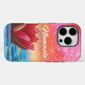 Namaste Lotus en Mandala Case-Mate iPhone Case (Achterkant (horizontaal))