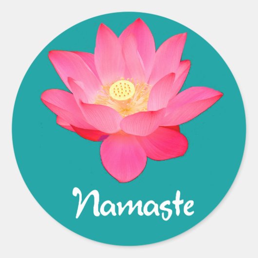 Namaste Lotus Flower Design-cadeaus Ronde Sticker (Voorkant)