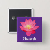 Namaste Lotus Flower Design-cadeaus Vierkante Button 5,1 Cm (Voorkant /achterkant)