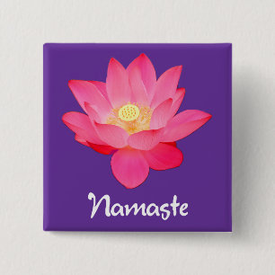 Namaste Lotus Flower Design-cadeaus Vierkante Button 5,1 Cm
