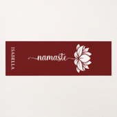 Namaste Lotus Flower Modern Bourgogne Yogamat (Achterkant (horizontaal))