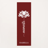 Namaste Lotus Flower Modern Bourgogne Yogamat (Voorkant)