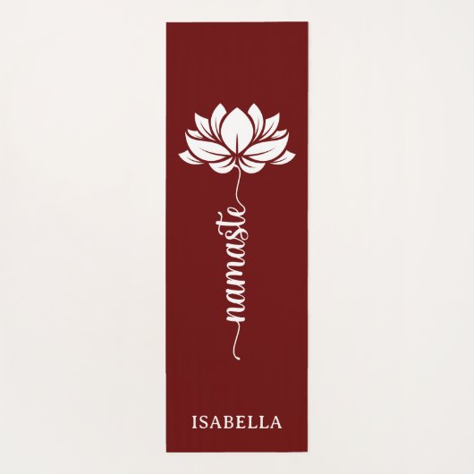 Namaste Lotus Flower Modern Bourgogne Yogamat (Achterkant)