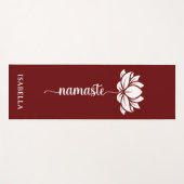 Namaste Lotus Flower Modern Bourgogne Yogamat (Voorkant (horizontaal))