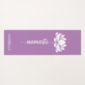 Namaste Lotus Flower Modern Lavender Custom Name Yogamat (Achterkant (horizontaal))