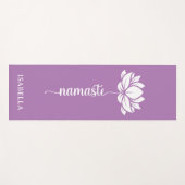Namaste Lotus Flower Modern Lavender Custom Name Yogamat (Voorkant (horizontaal))