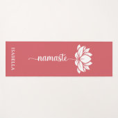 Namaste Lotus Flower Modern Roze Aangepaste naam Yogamat (Voorkant (horizontaal))