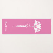 Namaste Lotus Flower Modern Roze Aangepaste naam Yogamat (Achterkant (horizontaal))