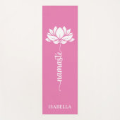 Namaste Lotus Flower Modern Roze Aangepaste naam Yogamat (Voorkant)