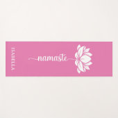 Namaste Lotus Flower Modern Roze Aangepaste naam Yogamat (Voorkant (horizontaal))