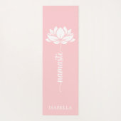 Namaste Lotus Flower Modern Roze Aangepaste naam Yogamat (Achterkant)