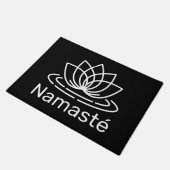 Namasté lotus flower modern zwart-wit welkom deurmat (Schuin)
