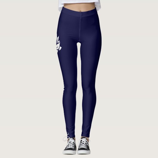 Namaste Lotus Flower Moderne Personalized Name Leggings (Voorkant)