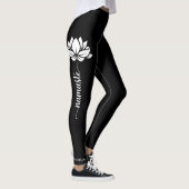 Namaste Lotus Flower Moderne Personalized Name Leggings (Rechts)