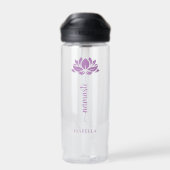 Namaste Lotus Flower Moderne Personalized Name Waterfles (Achterkant)