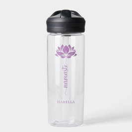 Namaste Lotus Flower Moderne Personalized Name Waterfles