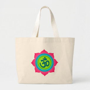 Namaste Lotus Flower Om Yoga Grote Tote Bag