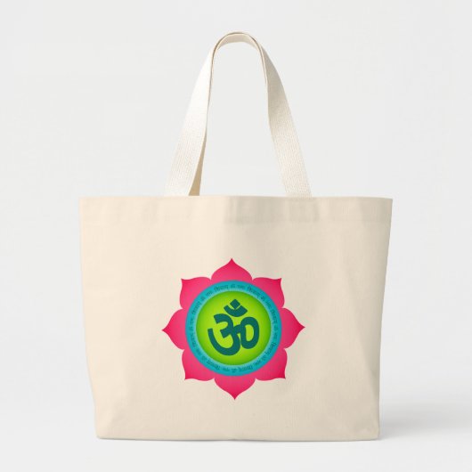 Namaste Lotus Flower Om Yoga Grote Tote Bag (Voorkant)