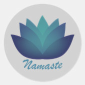 Namaste Lotus Flower Ronde Sticker (Voorkant)
