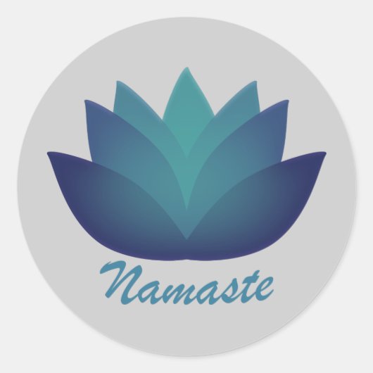Namaste Lotus Flower Ronde Sticker (Voorkant)