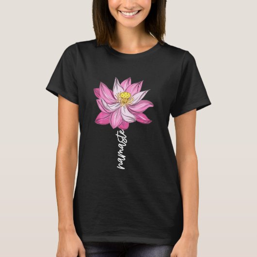 Namaste Lotus Flower Spiritueel Yoga Meditation T-shirt (Voorkant)