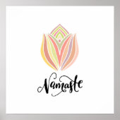 Namaste Lotus Flower Square Poster (Voorkant)