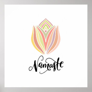 Namaste Lotus Flower Square Poster