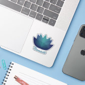 Namaste Lotus Flower Sticker (Laptop met iPhone)