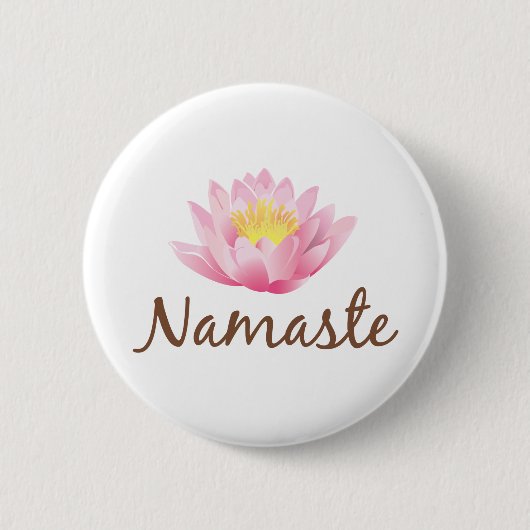 Namaste Lotus Flower Yoga Ronde Button 5,7 Cm (Voorkant)