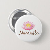 Namaste Lotus Flower Yoga Ronde Button 5,7 Cm (Voorkant /achterkant)