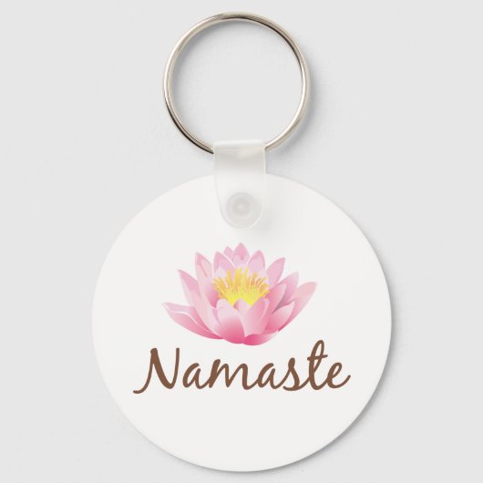 Namaste Lotus Flower Yoga Sleutelhanger (Voorkant)