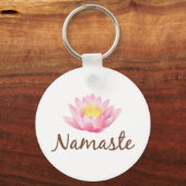 Namaste Lotus Flower Yoga Sleutelhanger (Voorkant)
