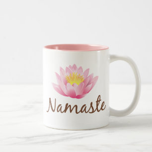 Namaste Lotus Flower Yoga Tweekleurige Koffiemok