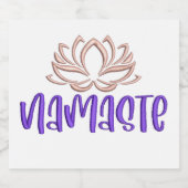 Namaste Lotus Flower Zen Yoga Meditation Sparkling Wijnetiket (Enkel label)