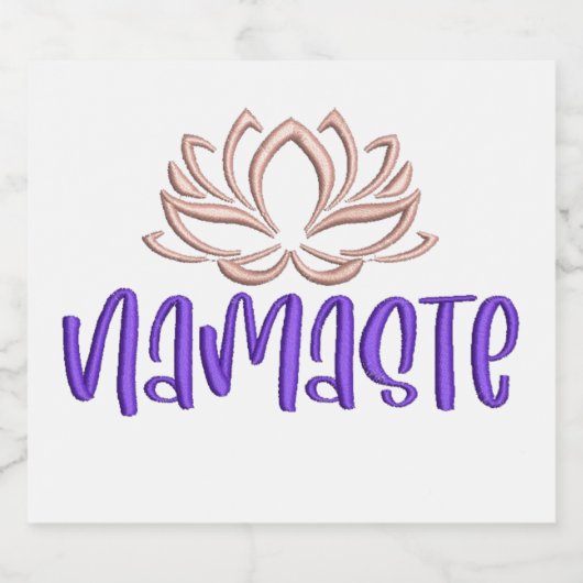 Namaste Lotus Flower Zen Yoga Meditation Sparkling Wijnetiket (Enkel label)