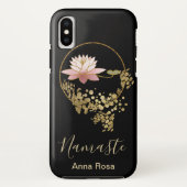 *~* Namaste Lotus Gold Glitter Zen Black Girly Case-Mate iPhone Case (Achterkant)