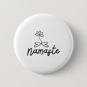 Namaste Lotus Motief voor Yoga Meditatie Spiritual Ronde Button 5,7 Cm