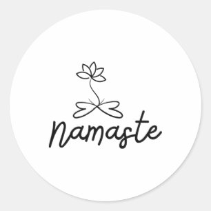 Namaste Lotus Motief voor Yoga Meditatie Spiritual Ronde Sticker