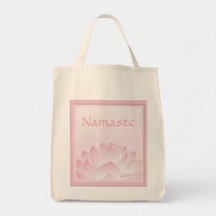 Namaste Lotus Pink Flower Design Custom Canvas tas