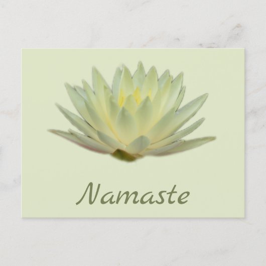 Namaste Lotus Waterlelie Geel Groen Bloemen Briefkaart (Voorkant)