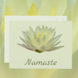 Namaste Lotus Waterlelie Geel Groen Bloemen Briefkaart