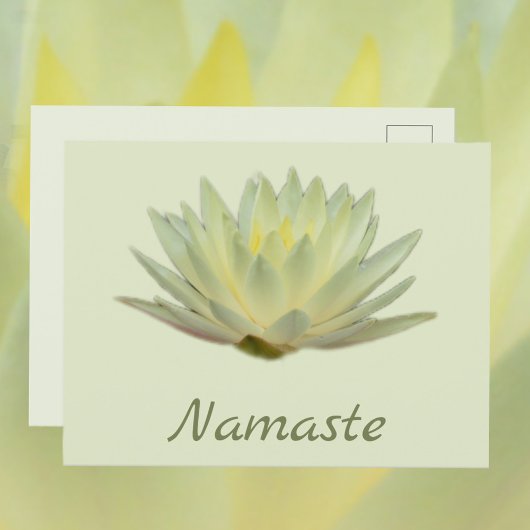 Namaste Lotus Waterlelie Geel Groen Bloemen Briefkaart