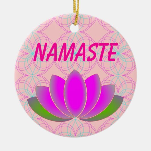 Namaste lotusversiering keramisch ornament (Voorkant)