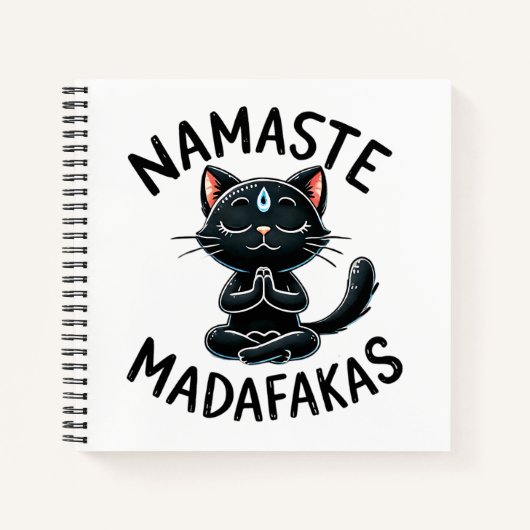 "Namaste Madafakas" Grappige Kattenliefhebber Notitieboek (Voorkant)