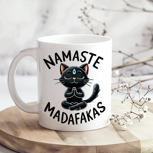 "Namaste Madafakas" Grappige Kattenliefhebbers Koffiemok
