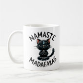 "Namaste Madafakas" Grappige Kattenliefhebbers Koffiemok (Links)