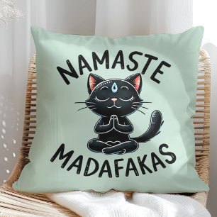 "Namaste Madafakas" Grappige Kattenliefhebbers Kussen