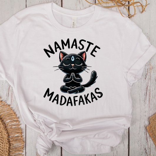 "Namaste Madafakas" Grappige Kattenliefhebbers Tri-Blend Shirt