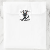 "Namaste Madafakas" Grappige Kattenliefhebbers Vierkante Sticker (Tas)
