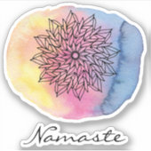 *~* Namaste Mandala Abstracte Waterverf Sticker (Voorkant)